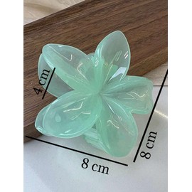 Typeshedd Jelly Flower Hair Claws 6 Pack - 8cm Non-Slip Hair Clips | Flower Hair Claw Clips, Luxury Hawaiian Hair Accessories for Women and Girls