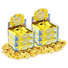 Hanukkah Gelt Coins Chocolate - Kosher Milk Chocolate Coins - 144 Mesh Bags Filled with Menora Embossed Hanukkah Gelt Coins