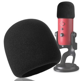 Foam Windscreen for Blue Yeti, Yeti Pro, MXL, Audio Technica and Other Large Microphones, Pop Filter Cover made from Quality Sponge Material by YOUSHARES (Black)