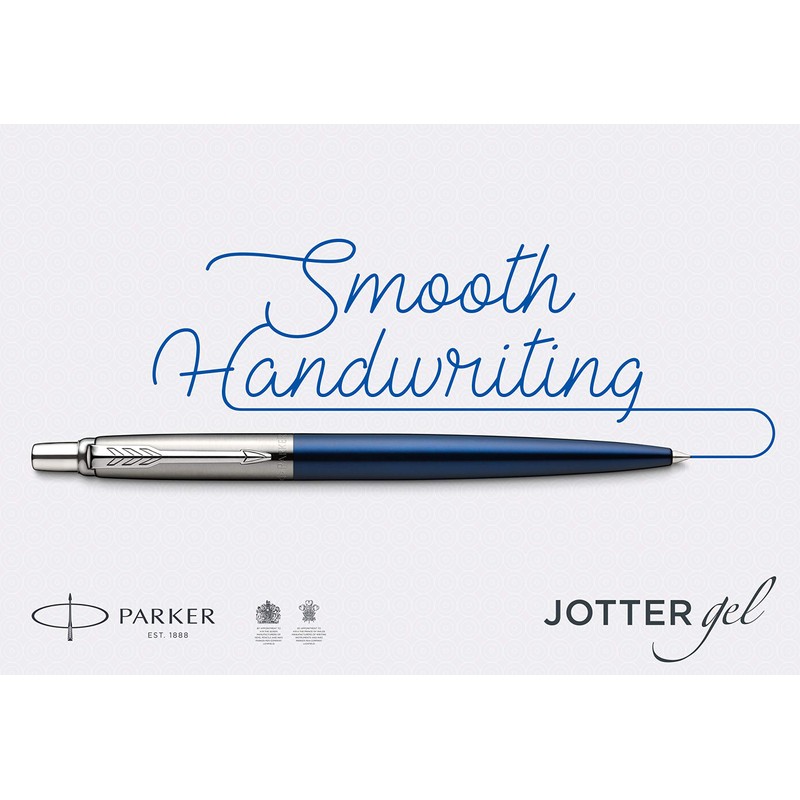 PARKER Jotter Gel Pen, Premium Oxford Grey Pinstripe, Medium Nib