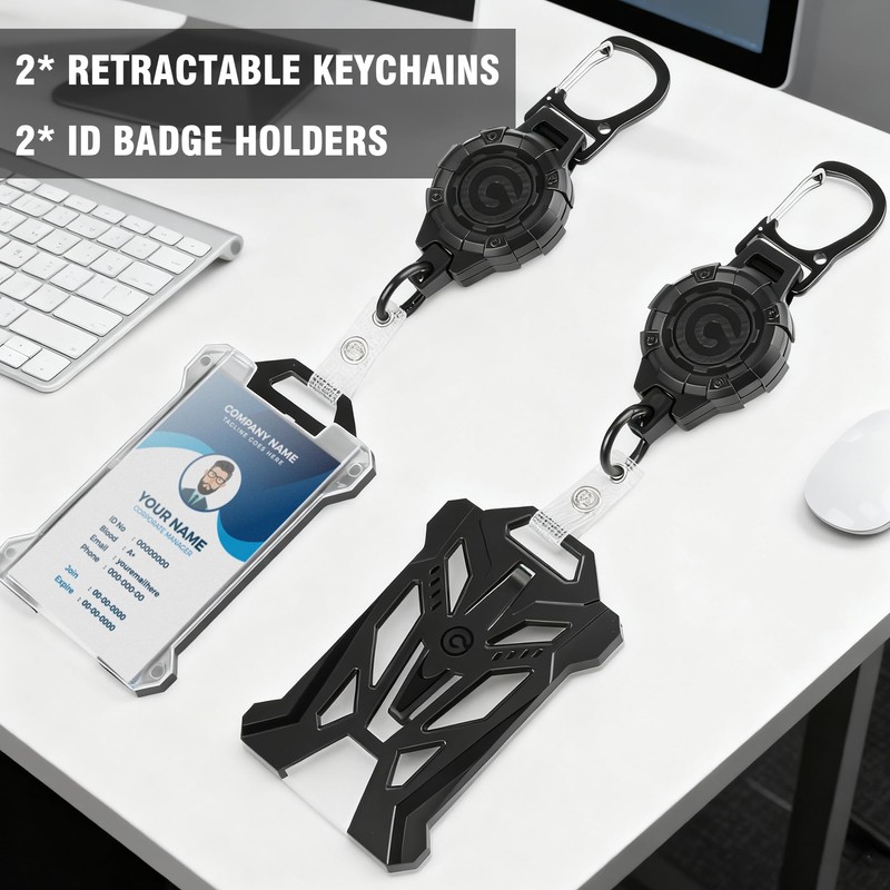 Go Pal Retractable Badge Reel Set: 2 Pack Heavy Duty