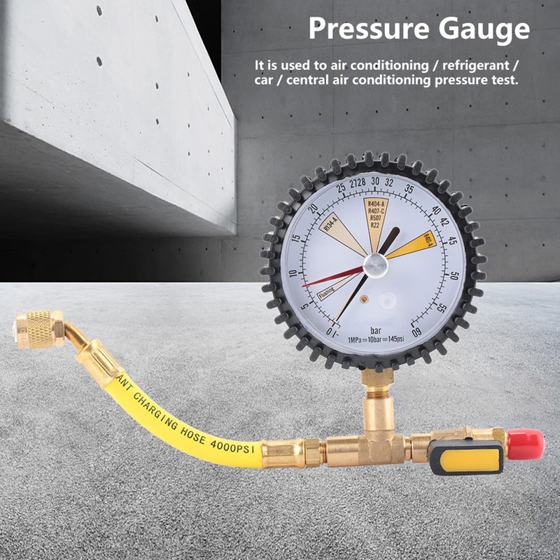 Industrial Nitrogen Pressure Test Gauge for Air Conditioning Refrigeration Vacuum