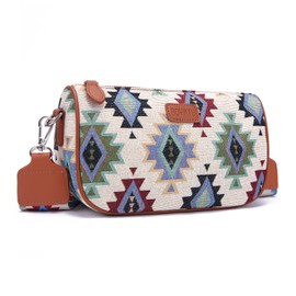 Women Purse Western Crossbody Bags: Small Cross Body Bag Trendy - Boho Aztec Shoulder Purses for Women (Boho White)
