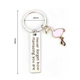MUCOOS Flamingo Keychain,Inspirational Keychain,Motivational Keychain,Friendship Keychain,Inspirational Gift for birthdays, Christmas, New Year, Baptism, Graduation
