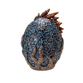 Pacific Giftware Dragon Hatchling Figurine Blue and Gold Baby Dragon Emerging from Egg Adorable Fantasy Resin Sculpture for Home Decor and Collectible Display 3.62" Tall