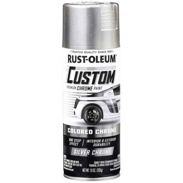 Rust-Oleum 340558 Automotive Custom Chrome Spray Paint, 10 oz, Silver