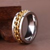 Fidget Ring Set Women Men Anxiety Gold Silver Stainless Steel