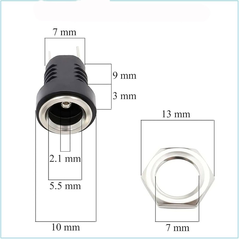 Imoumou DC Panel Socket 5.5 x 2.1 mm DC Power