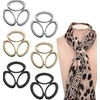 6 Pcs Three Ring Silk Scarf Buckle Simple Fashion Wrap