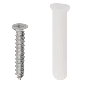 Dome Door Stop Wall Protectors with Rubber Stopper – White Floor Mounted Door Stoppers 5-Pack – Design House, 188334