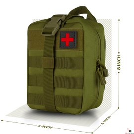 EMS XTRM Rip Away IFAK Pouch - Tactical Medical Bag for EMS, Outdoor Adventures, and Rescue, Tactical Aid Bag, Durable and Weather-Resistant, Tactical Medical Pouch (Green)