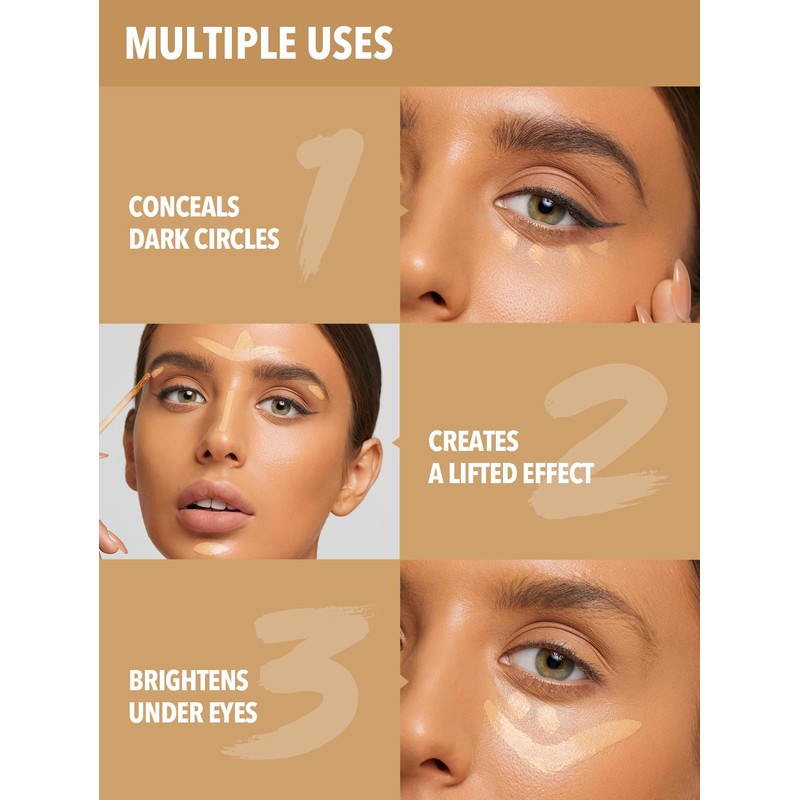 SHEGLAM 12HR Full Coverage Concealer Matte Finish Concealer Stick for