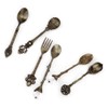 6 Pcs/Set Vintage Carved Coffee Spoons Teaspoons Retro Zinc Alloy