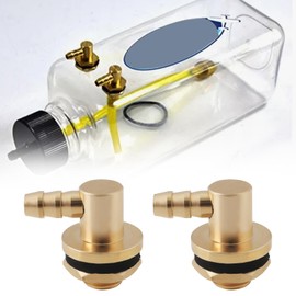 ECSiNG 2Pcs Brass Fuel Tank Nipple 90 Degree M8 Threaded Fuel Line Connector Suitable for Most Models of Aircraft Ships and Cars(L18xW14xD4.5mm)