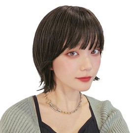 AQUADOLL wg356A2 Wig, Bob, Outside Flap, Side Bang, Inner Color, High Tone, Full Wig, One Size Fits Most, A2. Black Gurege