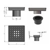 SereneDrains 304 Stainless Steel 4 Inch Square Polished Chrome Shower