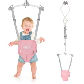 FUNLIO Baby Door Jumper for 6-24 Months (with Door Clamp), Baby Jumper Doorway with Strong Spring & Adjustable Strap, Portable Infant Baby Bouncer, Bearing 40 Lbs, CPC & CE Certified-Pink