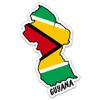 Squiddy Guyana Map with Flag - Vinyl Sticker Decal for Phone, Laptop, Water Bottle - 3"