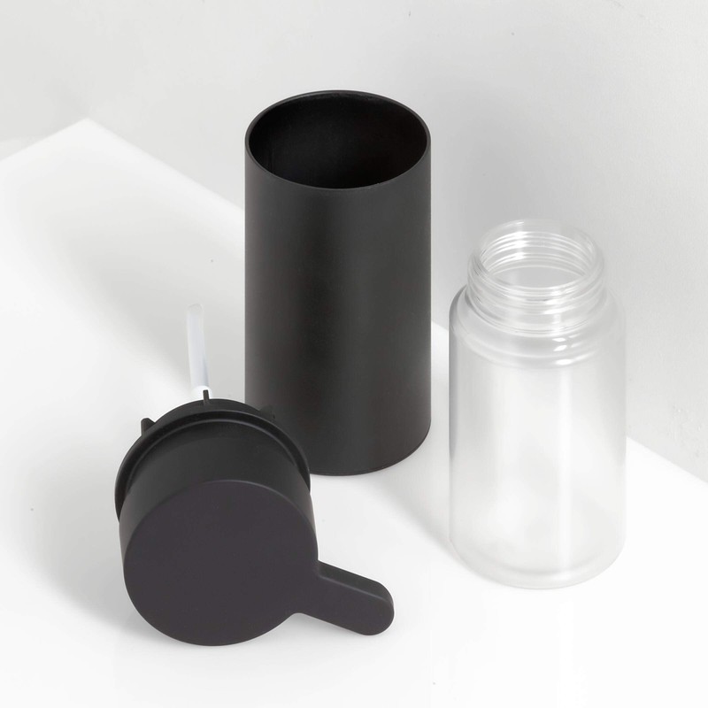 Tiger Noon Soap Dispenser Freestanding, Black, 5.5 x 13 x