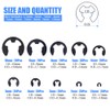 Glarks 300-Pieces 10 Size Black Alloy Steel E-Clip External Retaining