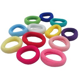 Topkids Accessories Small Mini Baby Hair Ties Seamless Small Elastic Hair Ponios Ponytail Holders Hair Bands Hair Bobbles For Baby, Kids, Girls, Toddler, Children (Brights 12pc, 2cm)