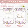 GOLRMC Spring Bridal Shower Invitations, Purple Wildflower Floral Bridal Shower