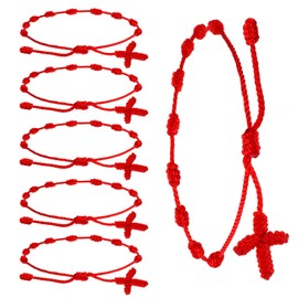 SynHHergyx 6 Pcs Red String Bracelet Red Rope Bracelet Adjustable Knot String Bracelets as Gift for Birthday Party Graduation New Year