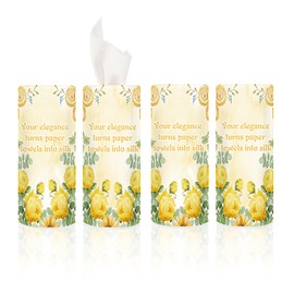 Car Tissues Holder 4 Pack with Facial Tissues Travel Tissue Tubes Box Container Fit for Car Cup Holder Car Tissues Cylinder Third Generation