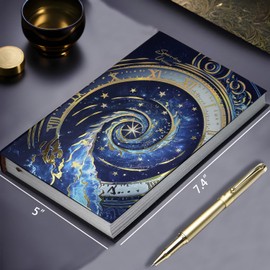 ipoul Gilded Celestial Journal, Pretty Writing Journal, 256 Full Color Pages, B6 Lined & Sketch Notebook, 5"x7", can be Cosmic Manifestation journal, Personal Diary, Camping Journal, Trip Journal.