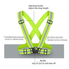 ZMREN Reflective Vest, Reflective Safety Vest + Reflective Armbands, High Visibility Vest Adjustable Reflective Gear, Suitable for Night Running, Walking, Biking and Work