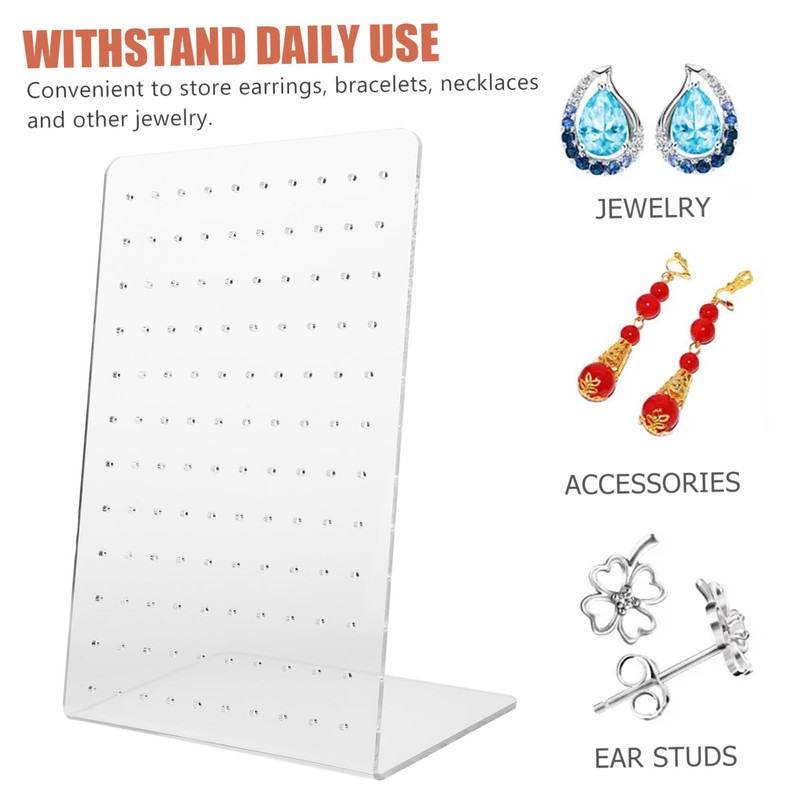 Hohopeti Jewelry Organizer Displays 120 Hole Earring Rack Acrylic Earring