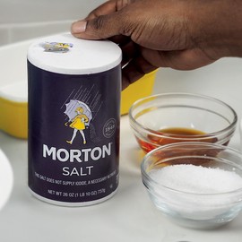 Morton Plain Salt, (26 oz), 3-Pack - All-Purpose, Non-Iodized Salt, Perfect for Cooking & Table Use