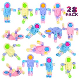 28 Pack Pop Fidget Spinner Bulk, Easter Fillers, Easter Basket Stuffers for Kids Hunting Games for Boys Girls, Easter Party Favors
