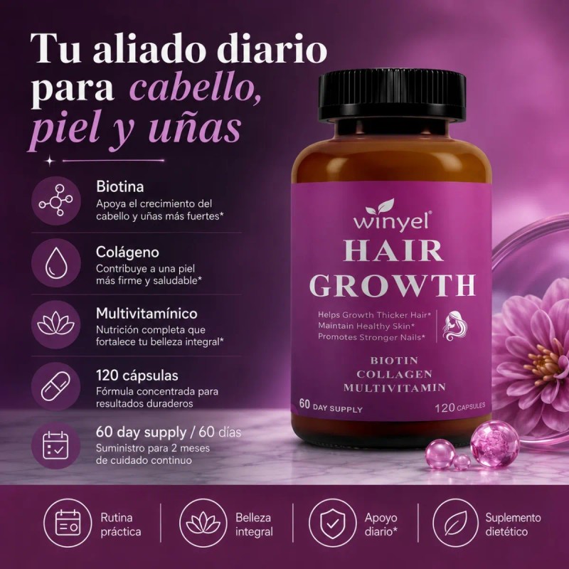 Fórmula Nutricional Cabello Y Uñas Con Biotina B7 60 Días