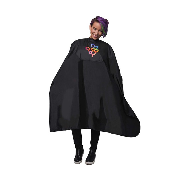 FRAMAR Premium Black Hairdressers Cape – Hairdressing Gown With Sleeves, Barber Cape, Hairdressing Cape For Hair Salon, Hairdressing Capes, Hair Cutting Cape, Hair Dressing Gowns