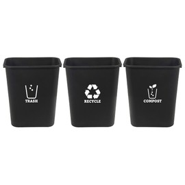 XTRAYXRAY Trash Recycle Compost Stickers 3Packs Recycle Vinyl Decal Sticker for Trash Can, Compost Bin, Recycle Bin Symbol to Organize Trash cans or Garbage containers (White)