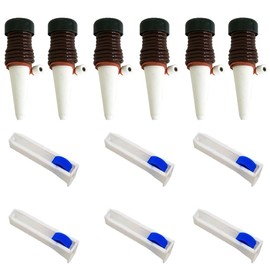 Automatic Water Filling Cap, Automatic Waterer, Water Supply Cap, Automatic Watering System, Water Control Valve Included, For Potted Plants, Gardening, Travel Watering, Set of 6