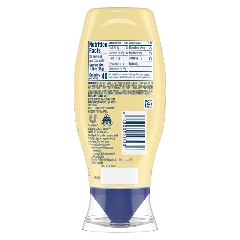 Hellmann's Garlic Parmesan Chicken Tender Mayonnaise Style Dip Garlic Parmesan