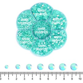 RODAKY 6000Pcs Jelly Lake Blue AB Flat Back Rhinestones for Crafts Multi Size Resin Rhinestones for Nails Gems Nail Art Kit for DIY Crafts Shiny Diamond for Nails Design Makeup Tumblers Clothes Shoes