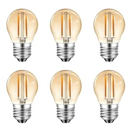 MZYOYO MZYOYO E27 Vintage Filament Glhbirne,2W E27 LED Lampe,2W G45 2700K Warmwei? Birne,ersetzt 10W Glhfadenlampe,Leuchtmittel Retro Beleuchtung,Nicht Dimmbar,Amber,6 Stck