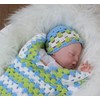 Crochet Pattern for Babies Granny Stitch Cocoon and Hat in