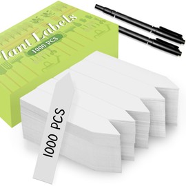 1000 PCS Plastic Plant Labels for Seeding Plant Tags for Outdoor Garden Waterproof Labels Pot Marker Garden Stake with Permanent Marking Pen (White)