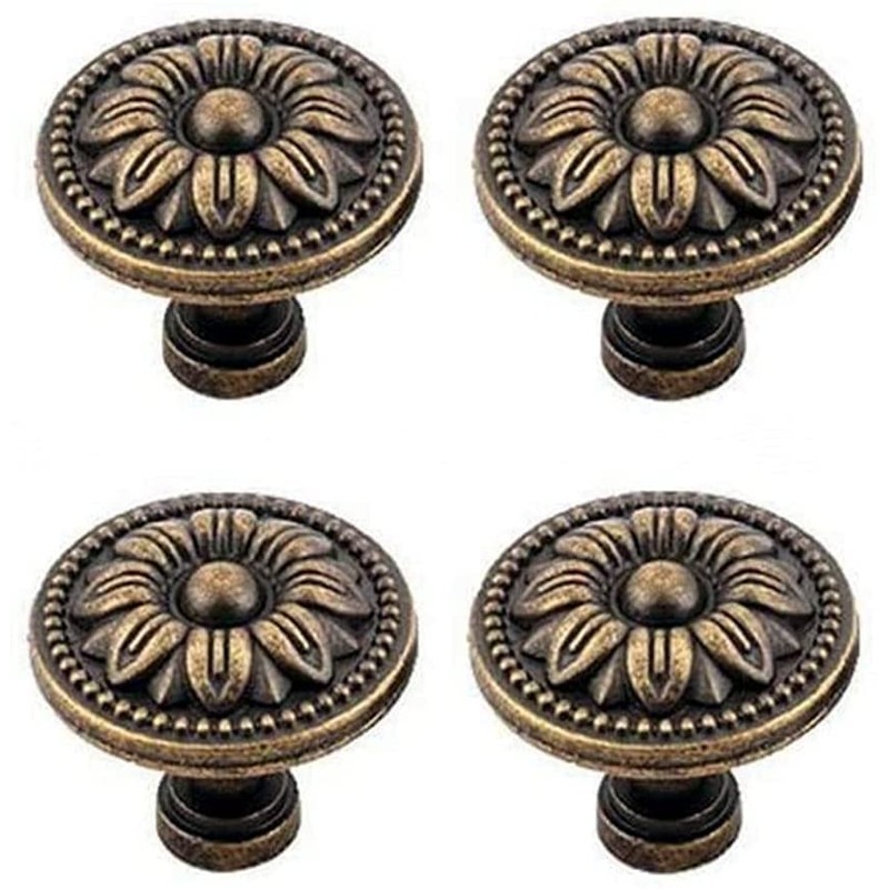GDQLCNXB Pull Handle Metal Flower Shape Cabinet Drawer Door Knob