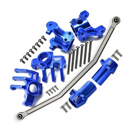 GPM Alum Combo Set B (Front C-Hubs + F&R Knuckle Arms+Steering Rod) Blue for RBX10