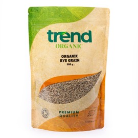 Trend Organic Rye Grain - Fibre-Rich Superfood - Ideal for Breads, Porridge, and Salads - Earthy Flavour, Chewy Texture – Certified Organic, Vegan, Non-GMO – No Additives, No Preservatives, 500g
