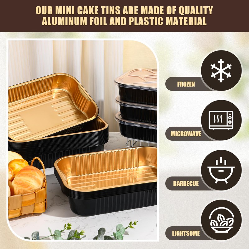 Baderke 30 Set 9x13 Heavy Duty Aluminum Pans with Lids