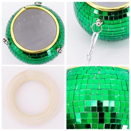 Segreto Disco Ball Planter,4" Multicolored Mirror Ball Plant Hanger for Indoor Plants Hanging Disco Ball Plant Pot Flower Pots Container Bonsai Pots for Home Decor