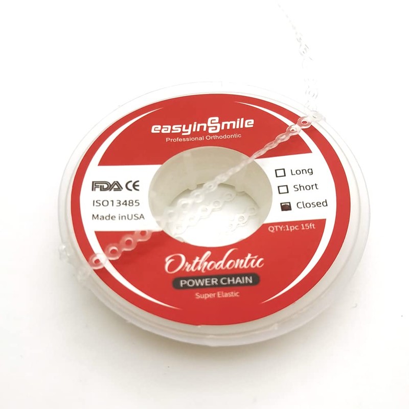 SNAWOP Dental Orthodontic Power Chain Multicolor Spool Elastic Rubber Bands