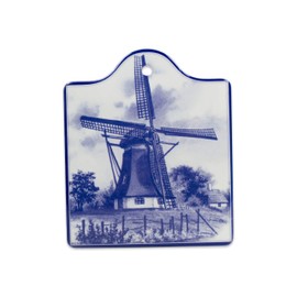 Dutch Windmill Porcelain Cheeseboard with Cork Backing