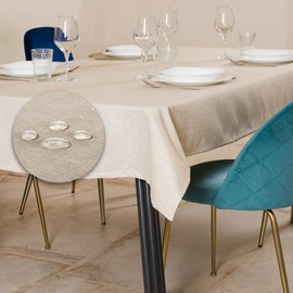 Outdoor Tablecloth Washable 80 x 80 cm Beige Garden Tablecloth Tablecloths Weatherproof Oilcloth Tablecloth Table Cloth Made in Italy for Outdoor Use Tablecloth